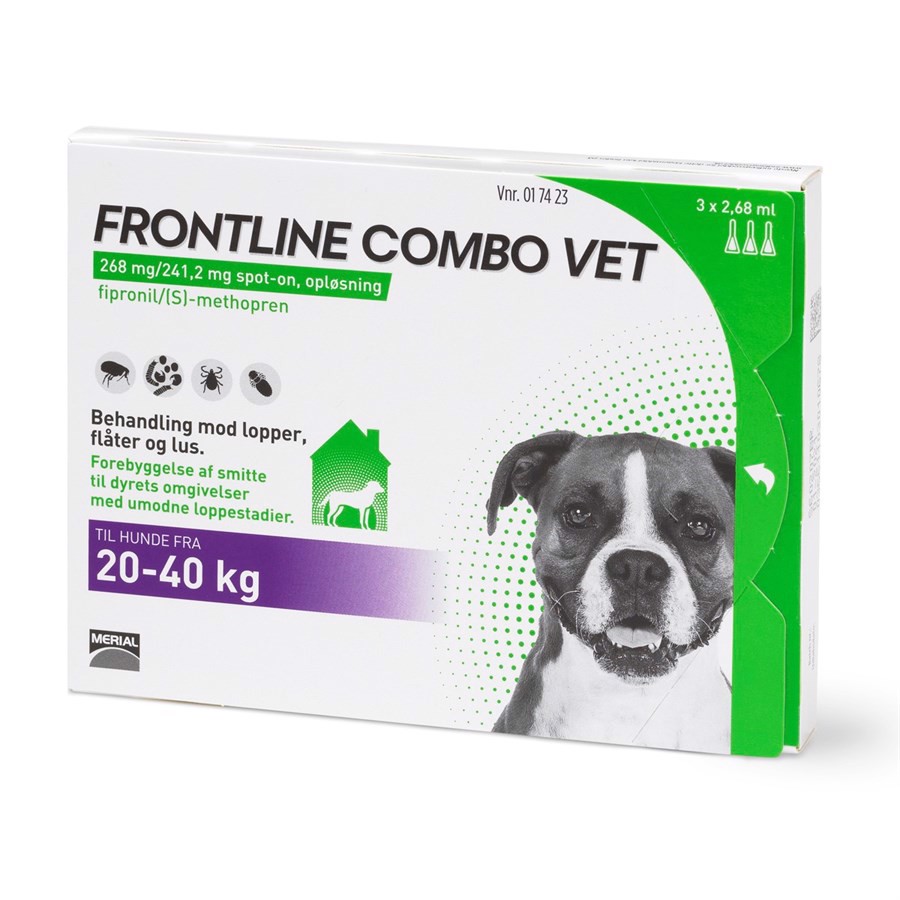 Frontline Combo loppemiddel til hunde 20-40 kg, 3 stk thumbnail