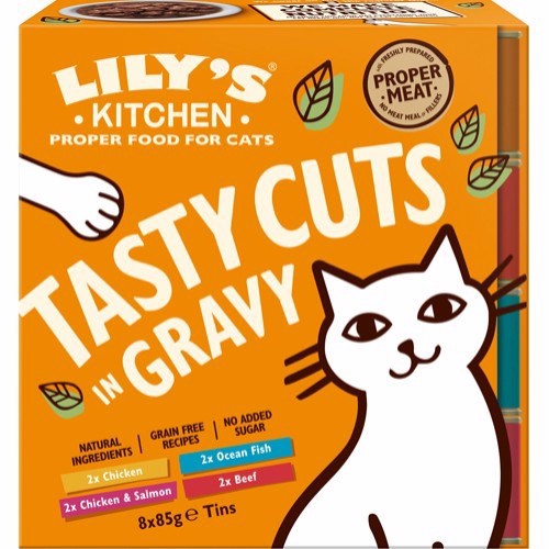 Lilys Kitchen Cat Tasty Cuts in Gravy Multipack, 8 x 85g