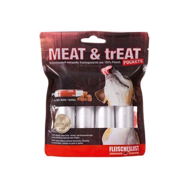 Meat & Treat Pocket med bøffel, 4 x 40g thumbnail