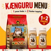 Menu til kræsne hunde - Wolfsblut hundefoder & Avlskovgaard topping med kænguru