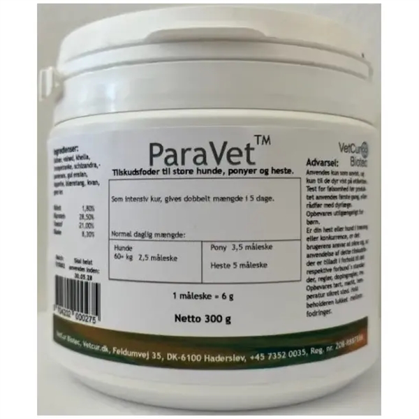 ParaVet ormemiddel for bedre tarmfunktion, 300g pulver