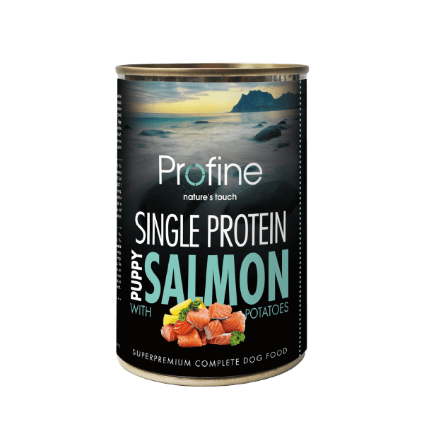 Profine Single Protein Puppy Salmon dåsemad, 400g - KORT DATO thumbnail