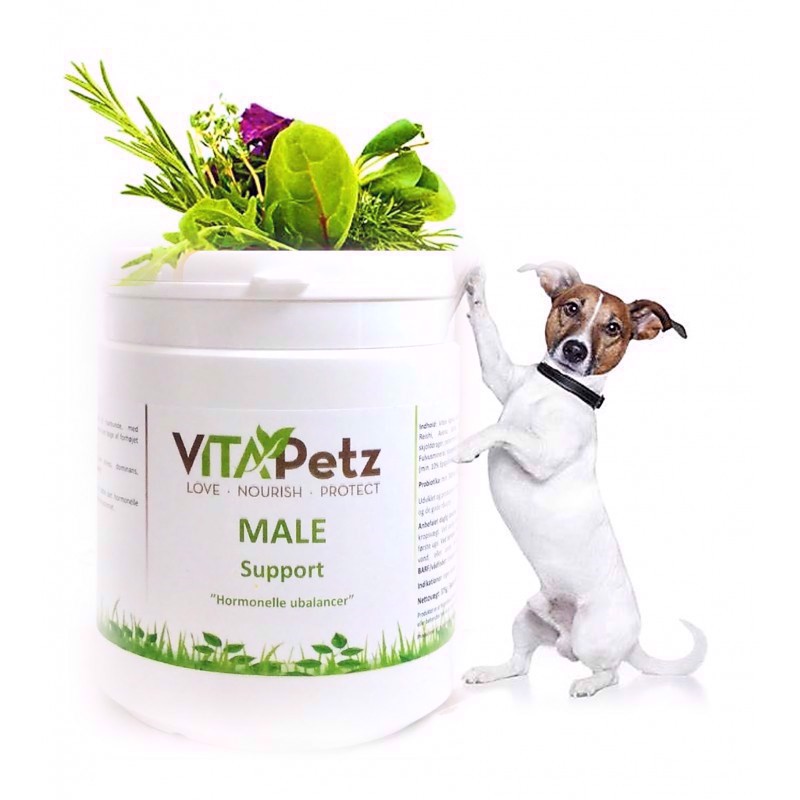 Billede af VitaPetz Male Support, til hormonelt betinget ubalancer, 375g hos MyPets.dk