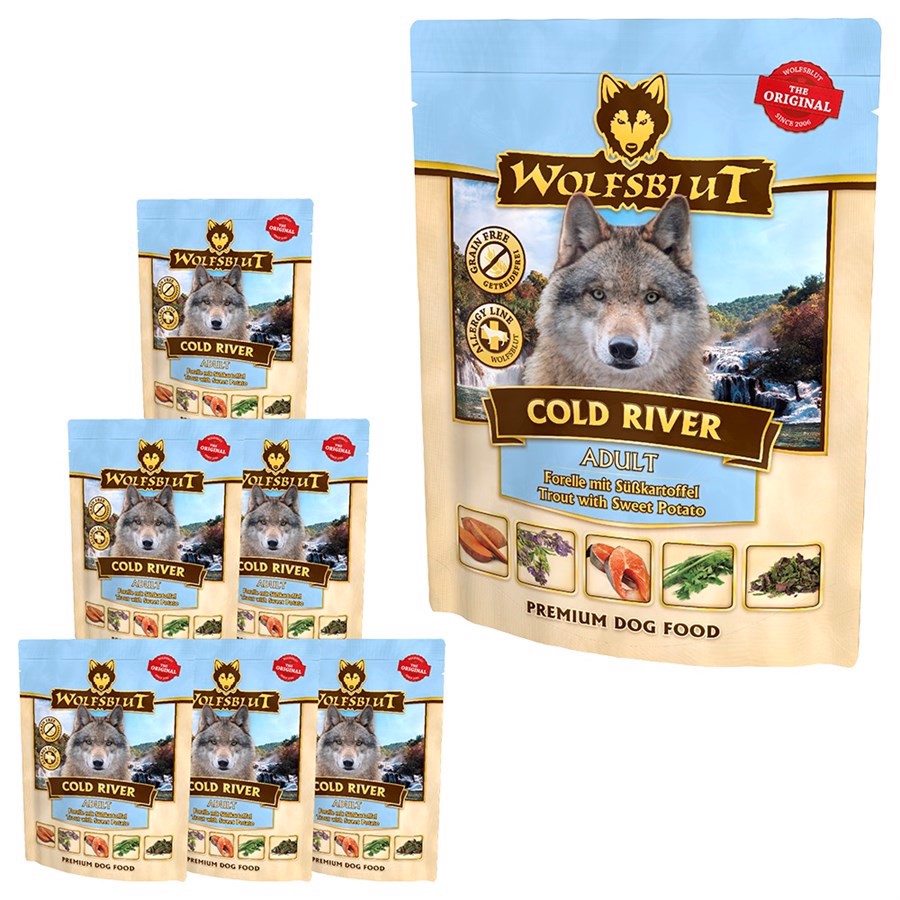 WolfsBlut Cold River, Vådfoder, 7 x 300g