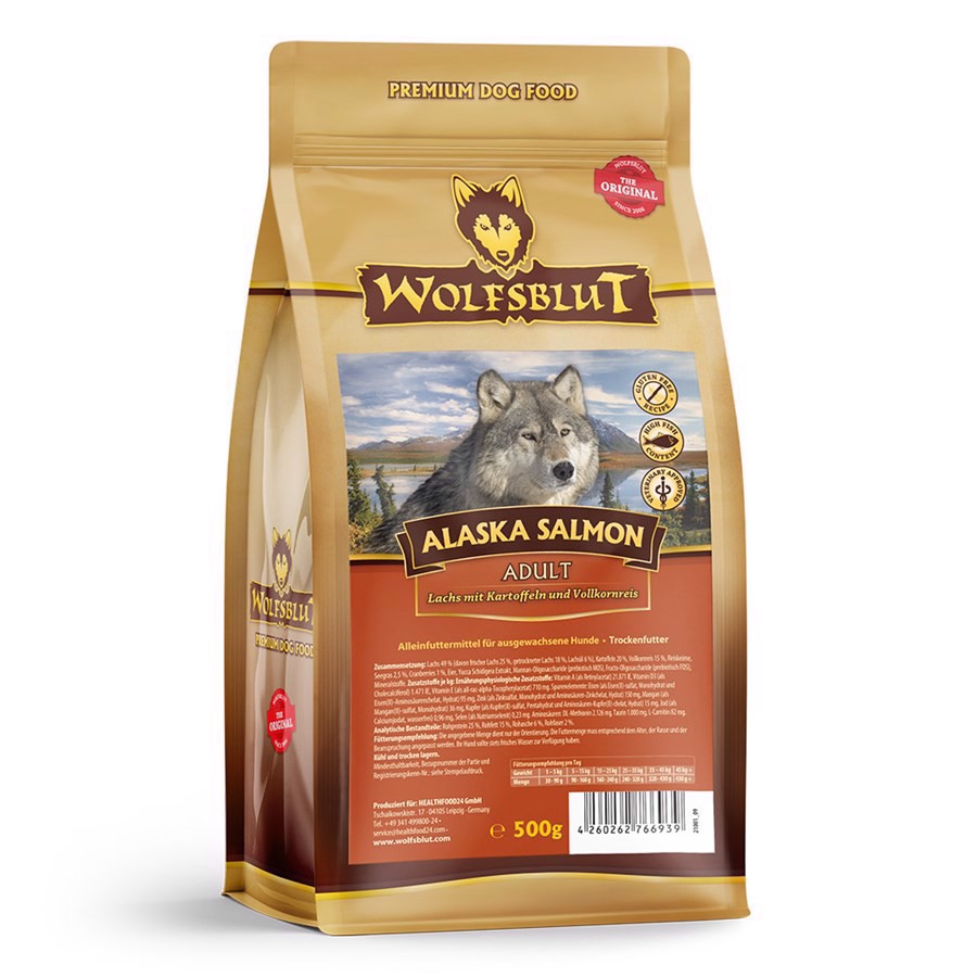 Billede af WolfsBlut Alaska Salmon Adult hundefoder, 500g hos MyPets.dk