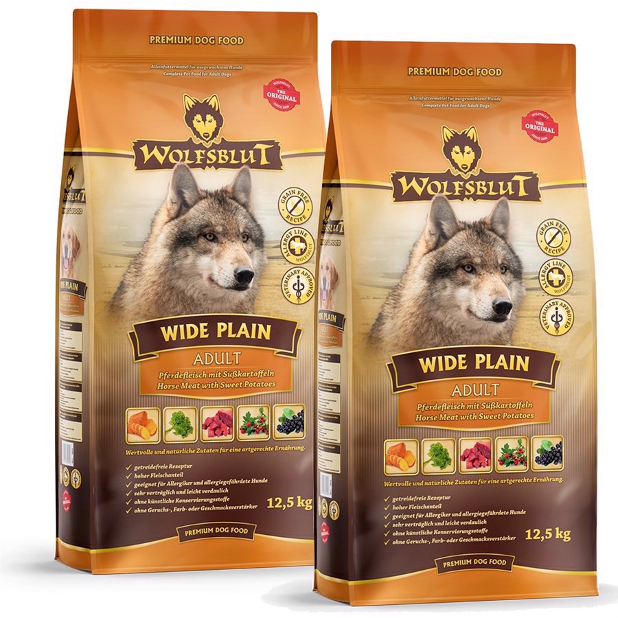 Se 2 x 12.5 kg. Wolfsblut Wide Plain Adult storkøb rabat hos MyPets.dk