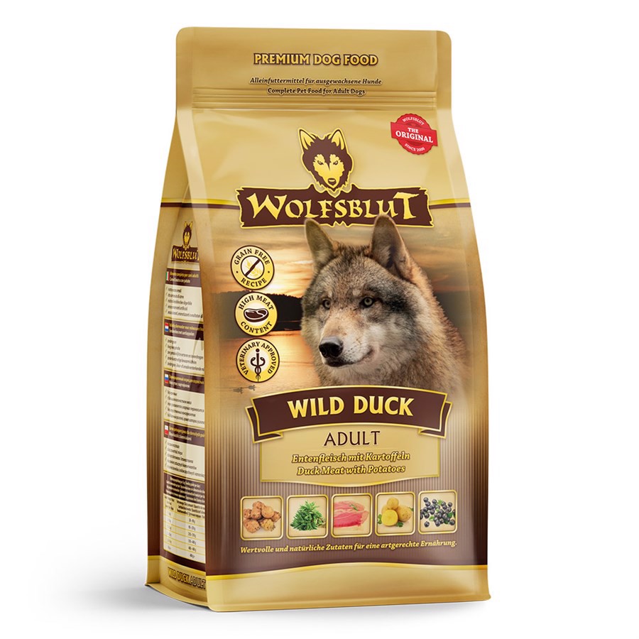 WolfsBlut Wild Duck Adult med and, 500g