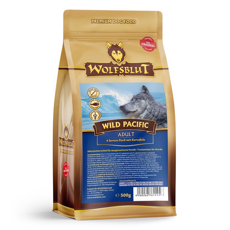 WolfsBlut Wild Pacific Adult med fisk, 500g
