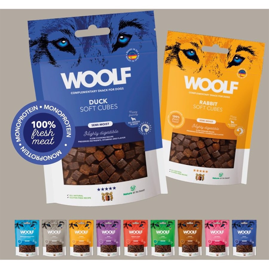 Se Woolf Soft Cubes luxuspakke med 9 smagsvarianter hos MyPets.dk