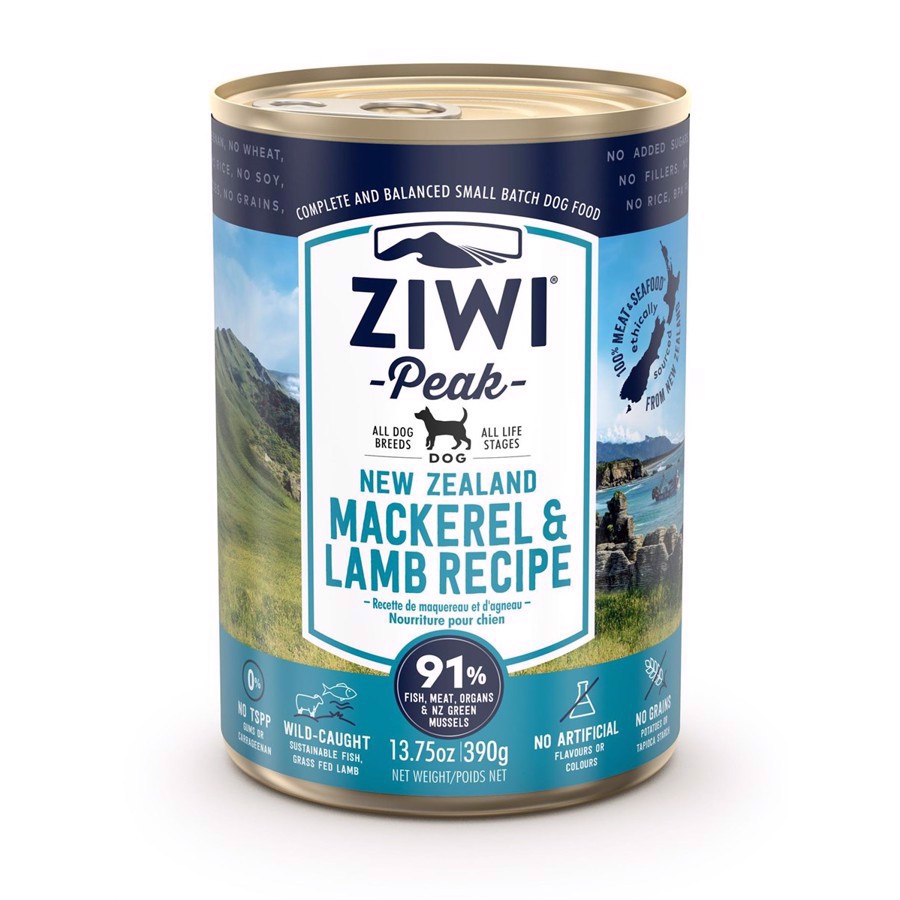 ZiwiPeak Dog dåsemad Makrel og Lam, 390g