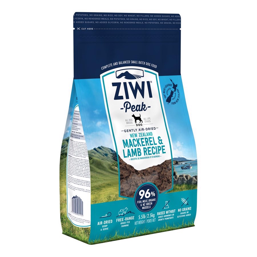 ZiwiPeak Dog Mackarel and Lamb tørret kød, 2.5 kg