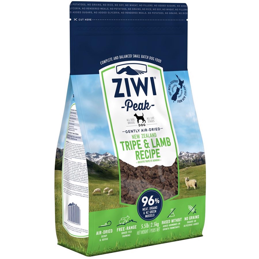 ZiwiPeak Dog Tripe and Lamb tørret kød, 2.5 kg